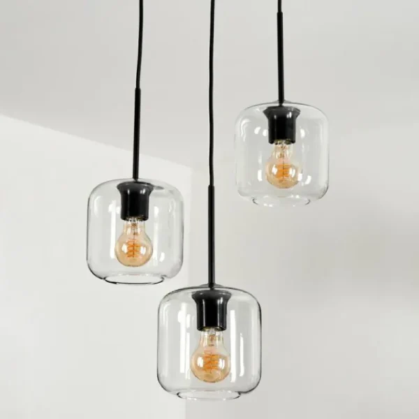 hofstein Suspension Verre 15 cm Lauden Clair, 3 lumières* Lampes En Verre