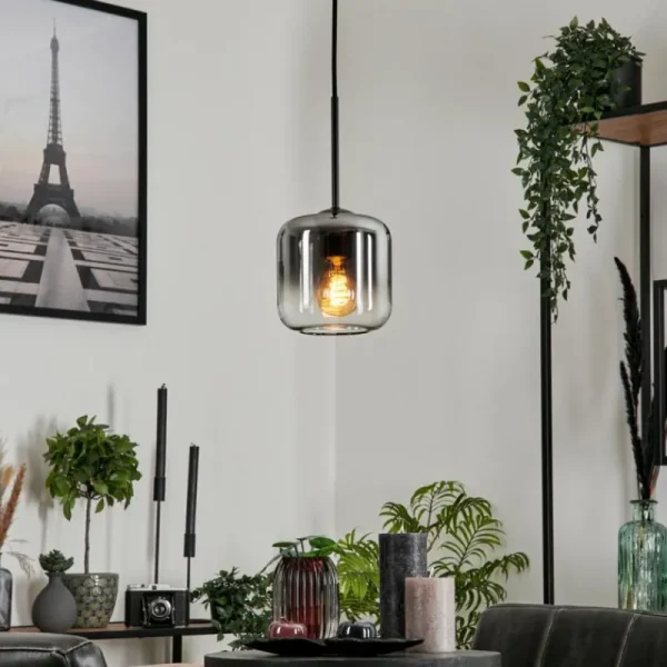 hofstein Suspension Verre 15 cm Lauden Clair, Fumé, 1 lumière* Lampes Modernes