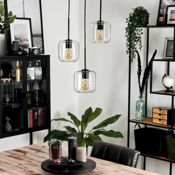 hofstein Suspension Verre 15 cm Lauden Clair, 3 lumières* Lampes En Verre