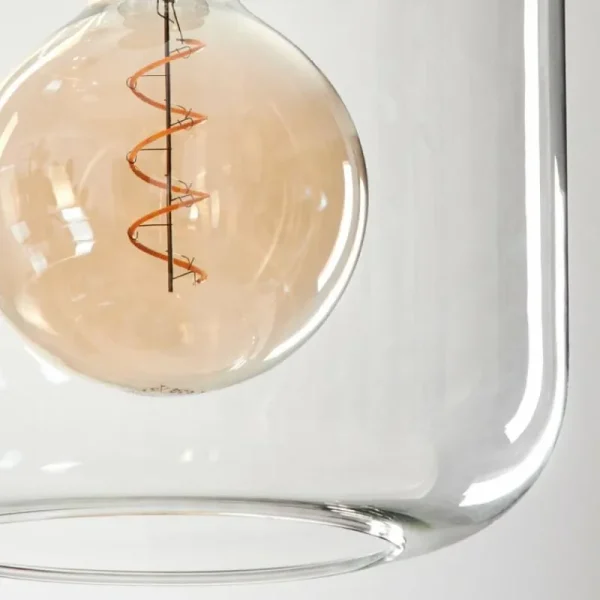 hofstein Suspension Verre 25cm, 20cm, 15cm Lauden Clair, 3 lumières* Lampes En Verre