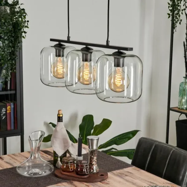 hofstein Suspension Verre 20cm Lauden Clair, 3 lumières* Lampes En Verre