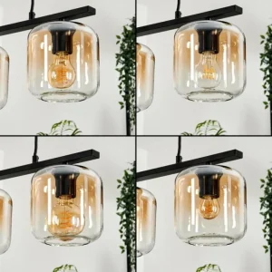 hofstein Suspension Verre 15cm Lauden Ambre, Clair, 3 lumières* Lampes En Verre