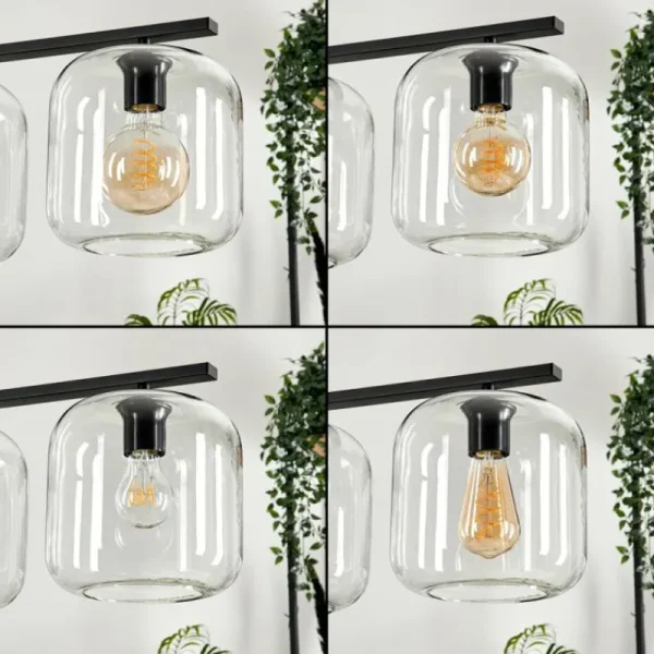hofstein Suspension Verre 20cm Lauden Clair, 4 lumières* Lampes En Verre
