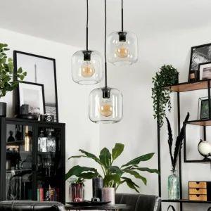 hofstein Suspension Verre 20cm Lauden Clair, 3 lumières* Lampes En Verre