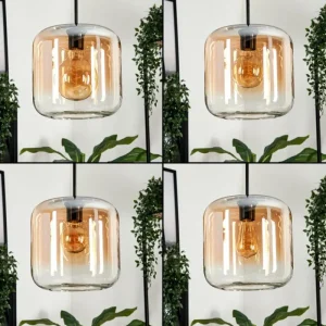 hofstein Suspension Verre 25cm Lauden Ambre, Clair, 1 lumière* Lampes En Verre