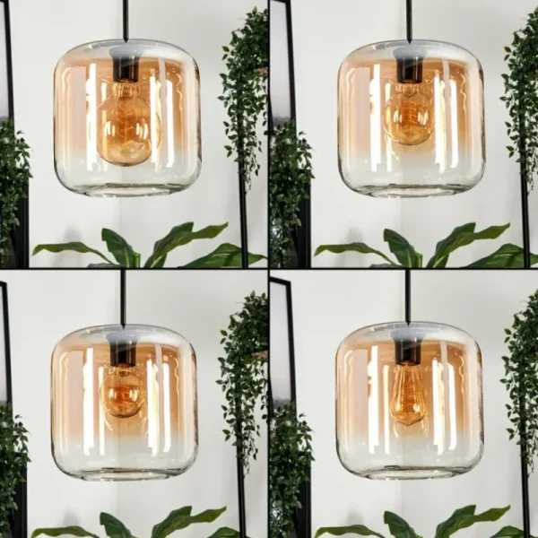 hofstein Suspension Verre 25cm Lauden Ambre, Clair, 1 lumière* Lampes En Verre