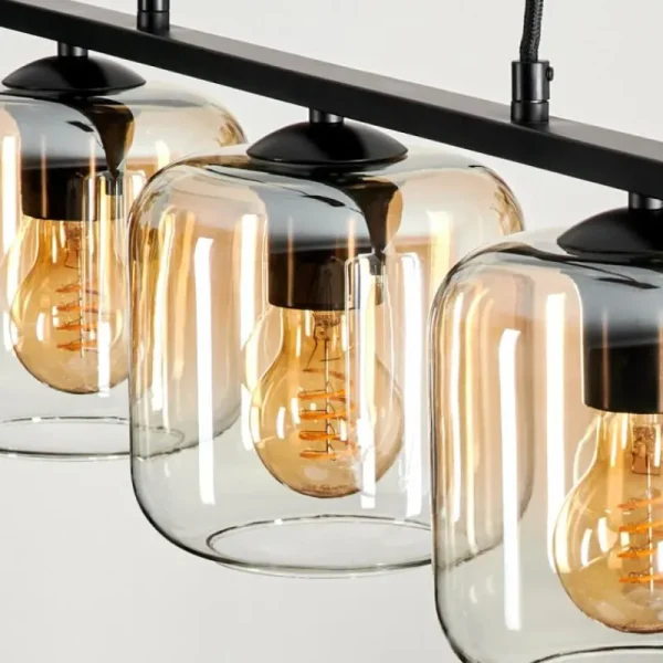 hofstein Suspension Verre 15cm Lauden Ambre, Clair, 3 lumières* Lampes En Verre