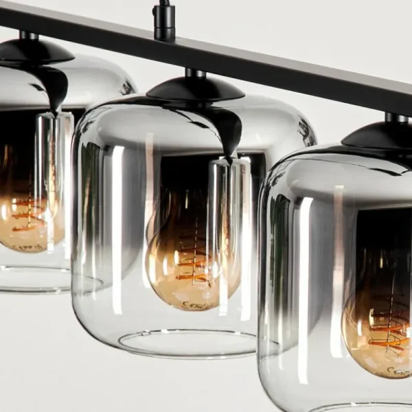 hofstein Suspension Verre 15cm Lauden Clair, Fumé, 4 lumières* Lampes Modernes