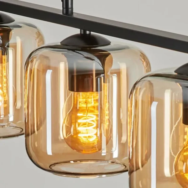 hofstein Suspension Verre 15cm Lauden Ambre, 4 lumières* Lampes En Verre