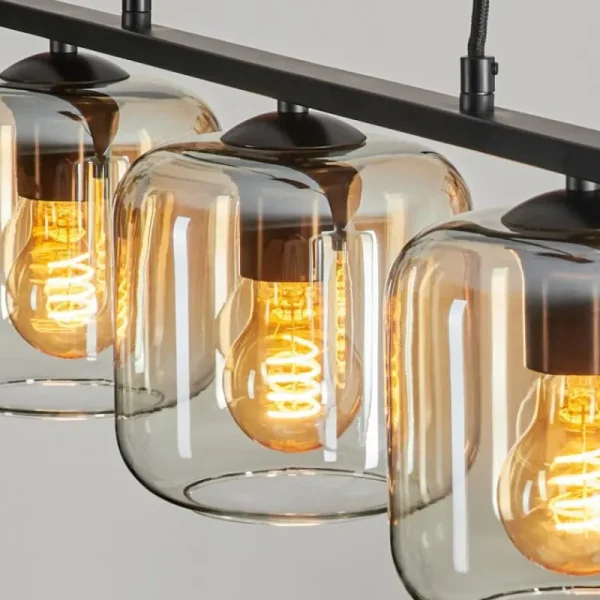 hofstein Suspension Verre 15cm Lauden Ambre, Clair, 3 lumières* Lampes En Verre