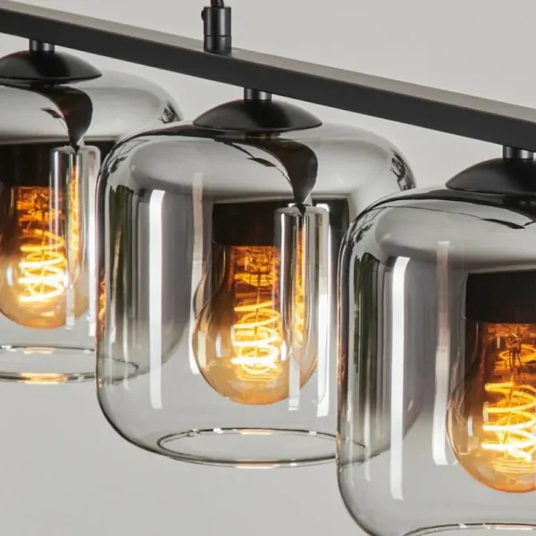 hofstein Suspension Verre 15cm Lauden Clair, Fumé, 4 lumières* Lampes Modernes