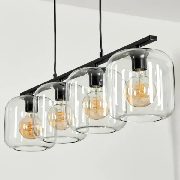 hofstein Suspension Verre 20cm Lauden Clair, 4 lumières* Lampes En Verre