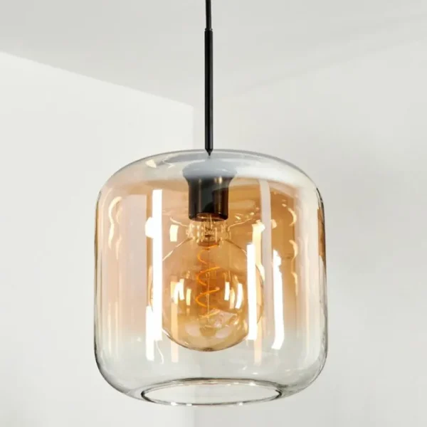 hofstein Suspension Verre 25cm Lauden Ambre, Clair, 1 lumière* Lampes En Verre