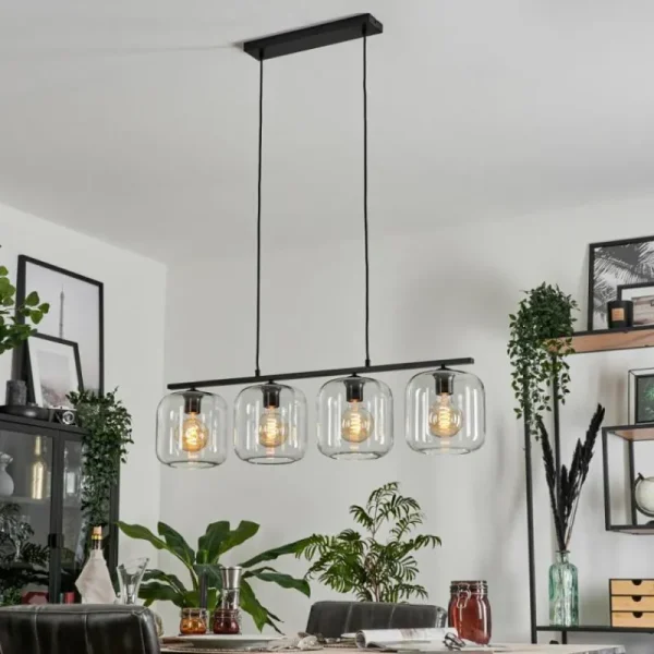 hofstein Suspension Verre 20cm Lauden Clair, 4 lumières* Lampes En Verre