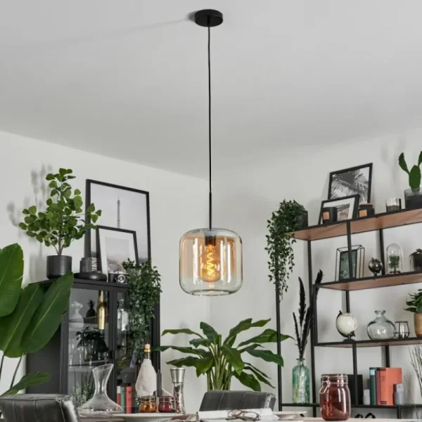 hofstein Suspension Verre 25cm Lauden Ambre, Clair, 1 lumière* Lampes En Verre