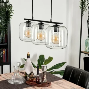 hofstein Suspension Verre 20cm Lauden Clair, 3 lumières* Lampes En Verre