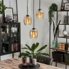 hofstein Suspension Verre 15cm Vevino Ambre, Clair, 3 lumières* Lampes En Verre