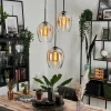 hofstein Suspension Verre 20cm Vevino Ambre, Clair, 3 lumières* Lampes En Verre