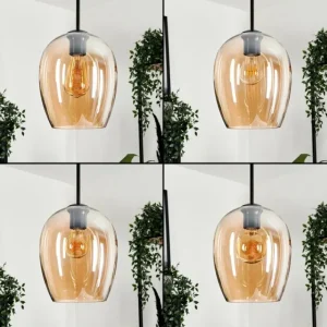 hofstein Suspension Verre 20cm Vevino Ambre, 3 lumières* Lampes En Verre