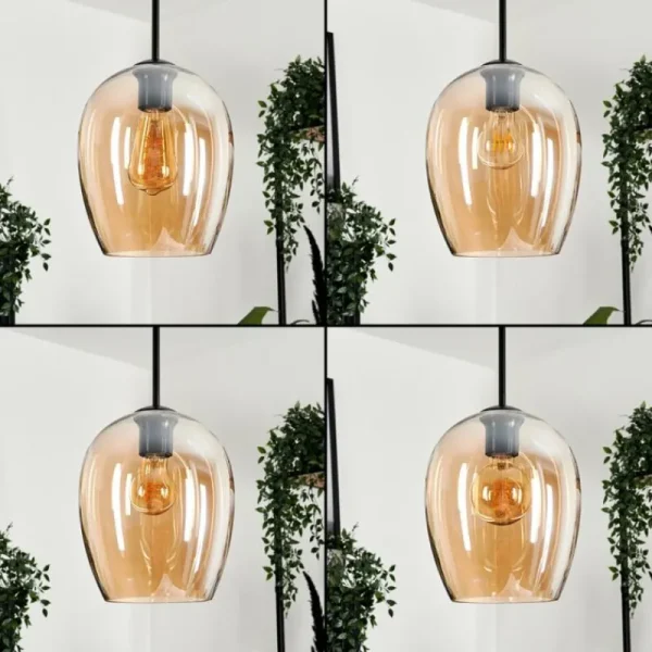 hofstein Suspension Verre 20cm Vevino Ambre, 3 lumières* Lampes En Verre