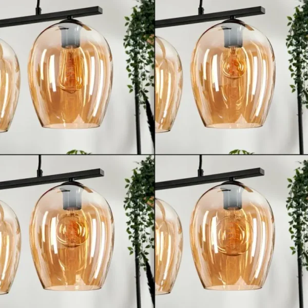 hofstein Suspension Verre 20cm Vevino Ambre, 3 lumières* Lampes En Verre