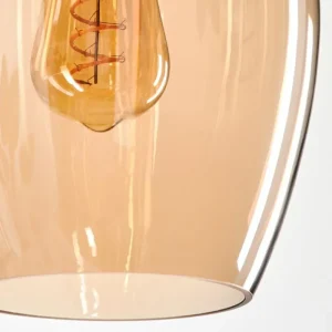 hofstein Suspension Verre 20cm Vevino Ambre, 3 lumières* Lampes En Verre