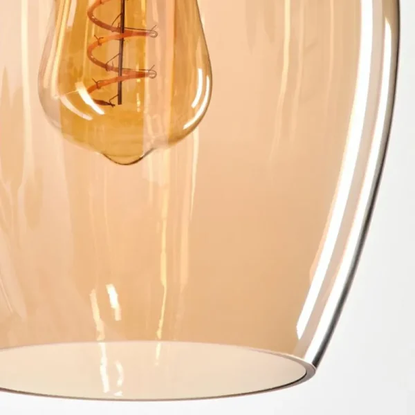 hofstein Suspension Verre 20cm Vevino Ambre, 3 lumières* Lampes En Verre