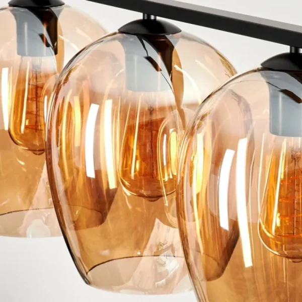 hofstein Suspension Verre 20cm Vevino Ambre, 4 lumières* Lampes En Verre