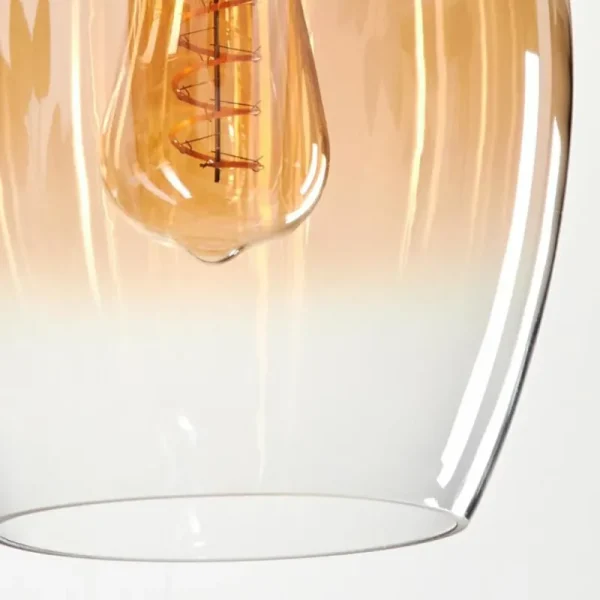 hofstein Suspension Verre 20cm Vevino Ambre, Clair, 3 lumières* Lampes En Verre