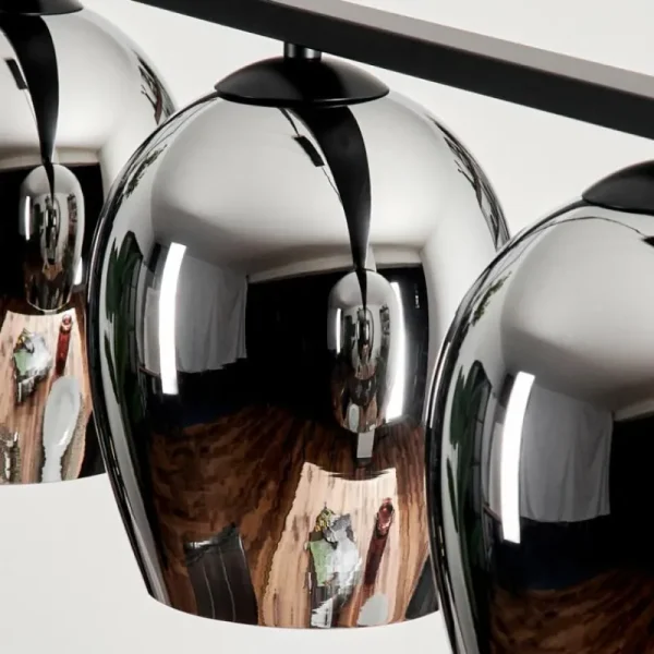hofstein Suspension Verre 15cm Vevino Chrome, Fumé, 4 lumières* Lampes Modernes