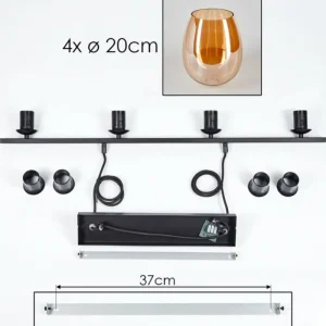hofstein Suspension Verre 20cm Vevino Ambre, 4 lumières* Lampes En Verre