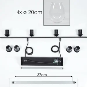 hofstein Suspension Verre 20cm Vevino Clair, 4 lumières* Lampes En Verre