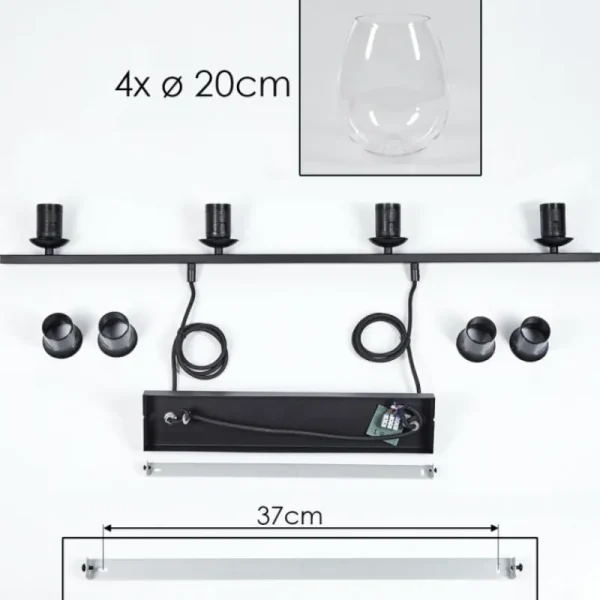 hofstein Suspension Verre 20cm Vevino Clair, 4 lumières* Lampes En Verre
