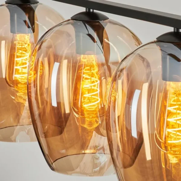 hofstein Suspension Verre 20cm Vevino Ambre, 4 lumières* Lampes En Verre