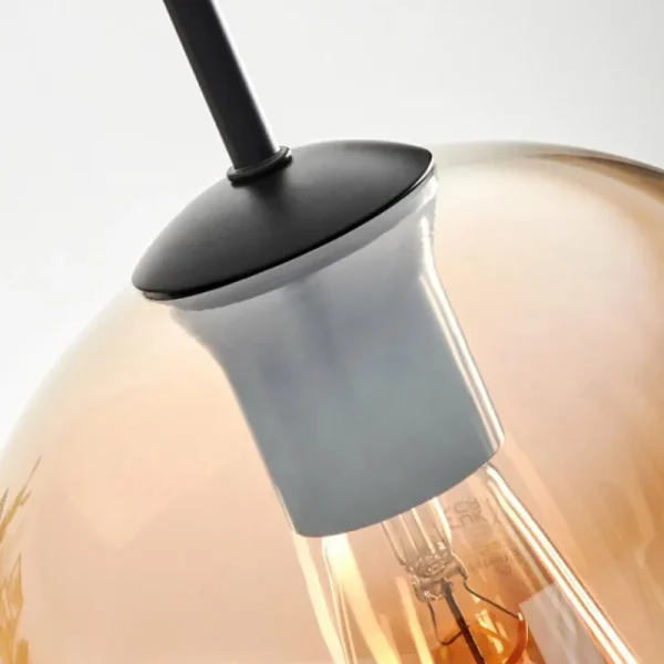 hofstein Suspension Verre 20cm Vevino Ambre, Clair, 3 lumières* Lampes En Verre