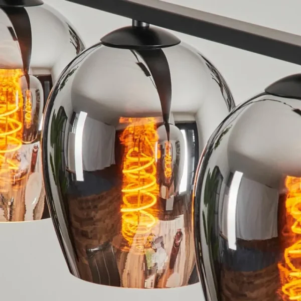 hofstein Suspension Verre 15cm Vevino Chrome, Fumé, 4 lumières* Lampes Modernes