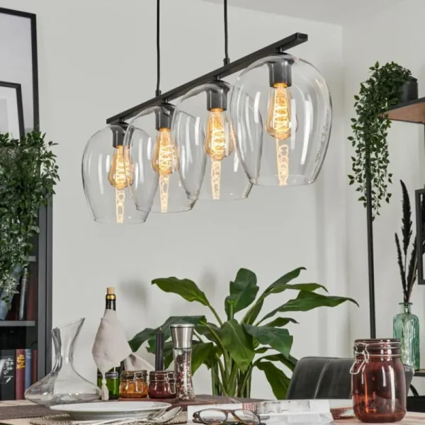 hofstein Suspension Verre 20cm Vevino Clair, 4 lumières* Lampes En Verre