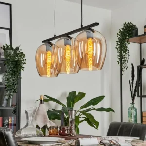 hofstein Suspension Verre 20cm Vevino Ambre, 3 lumières* Lampes En Verre