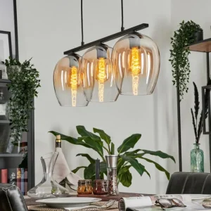hofstein Suspension Verre 20cm Vevino Clair, 3 lumières* Lampes En Verre