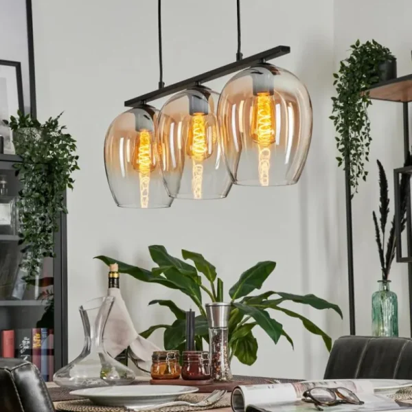 hofstein Suspension Verre 20cm Vevino Clair, 3 lumières* Lampes En Verre