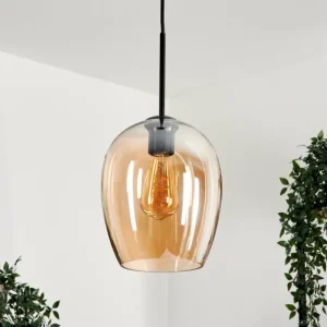 hofstein Suspension Verre 20cm Vevino Ambre, 1 lumière* Lampes En Verre