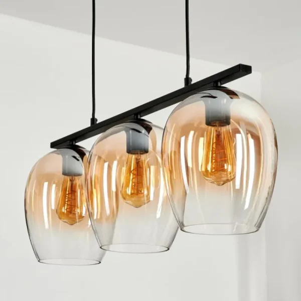 hofstein Suspension Verre 20cm Vevino Clair, 3 lumières* Lampes En Verre