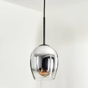 hofstein Suspension Verre 15cm Vevino Chrome, Clair, Fumé, 1 lumière* Lampes Modernes