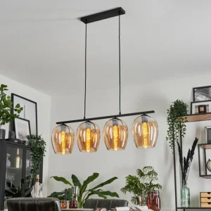 hofstein Suspension Verre 20cm Vevino Ambre, 4 lumières* Lampes En Verre