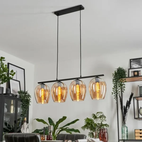 hofstein Suspension Verre 20cm Vevino Ambre, 4 lumières* Lampes En Verre