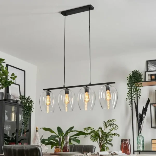 hofstein Suspension Verre 20cm Vevino Clair, 4 lumières* Lampes En Verre