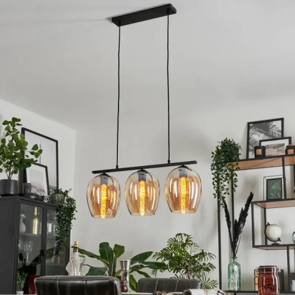 hofstein Suspension Verre 20cm Vevino Ambre, 3 lumières* Lampes En Verre