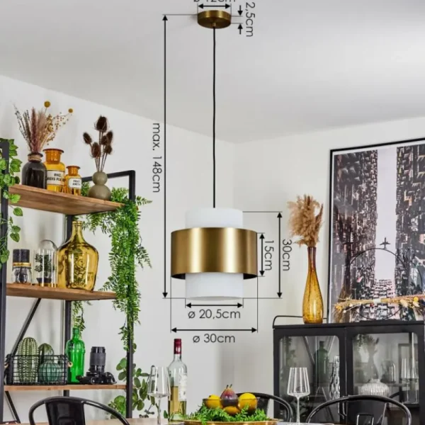 hofstein Suspension Vivian Laiton, 1 lumière* Lampes En Verre