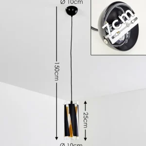 hofstein Suspension Vänersborg Noir, 1 lumière* Lampes En Verre