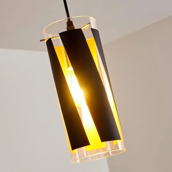 hofstein Suspension Vänersborg Noir, 1 lumière* Lampes En Verre